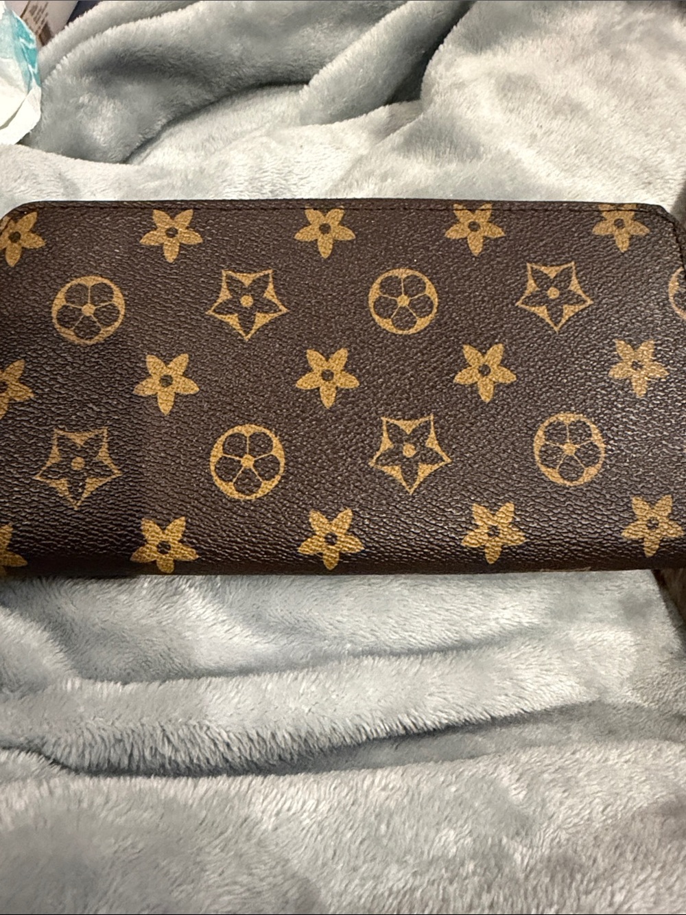 Zip Wallet in Brown and Gold